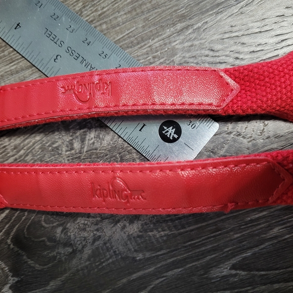 Kipling Red Tote Bag with Silver Details - Picture 4 of 5